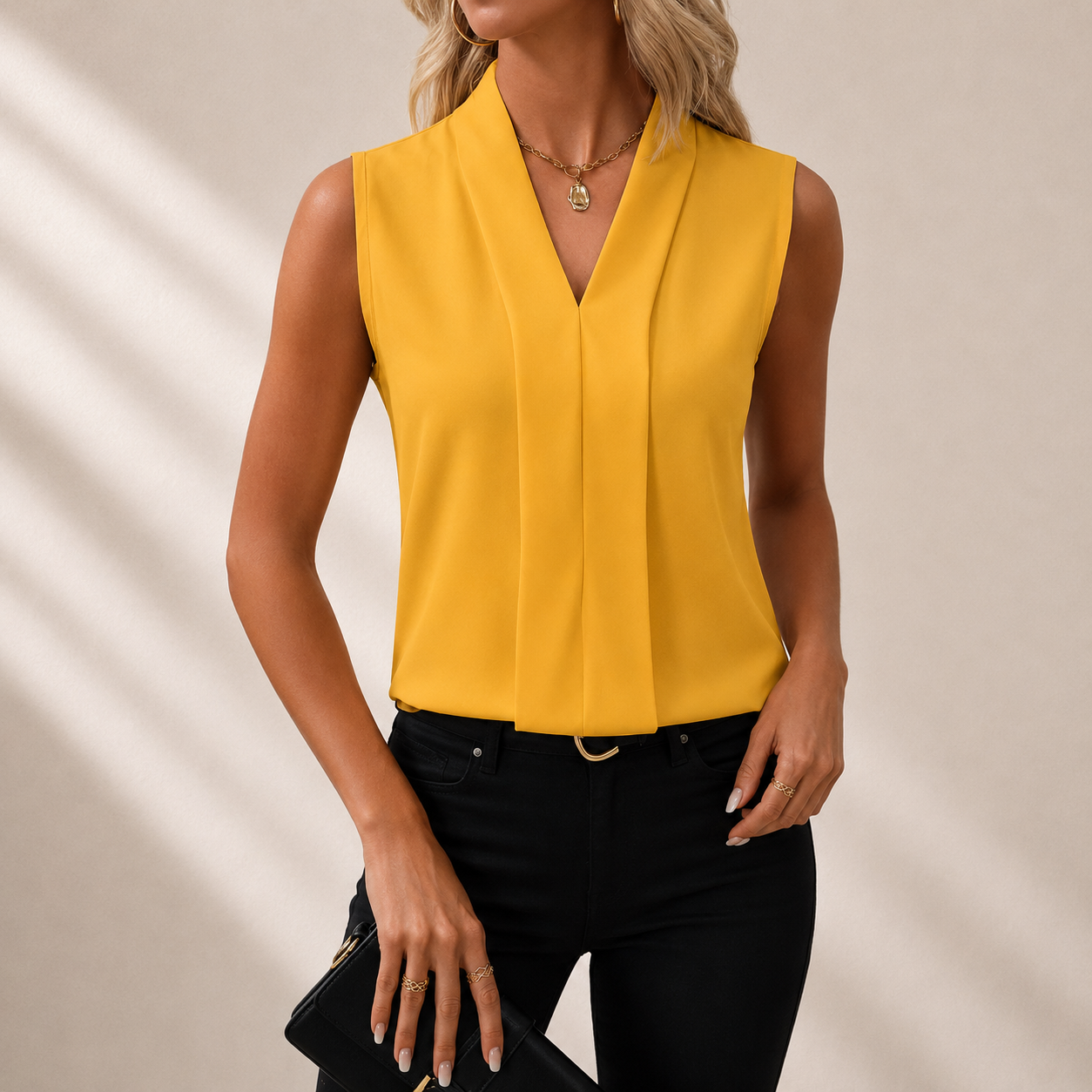 Elena | Sleeveless V-Neck Blouse