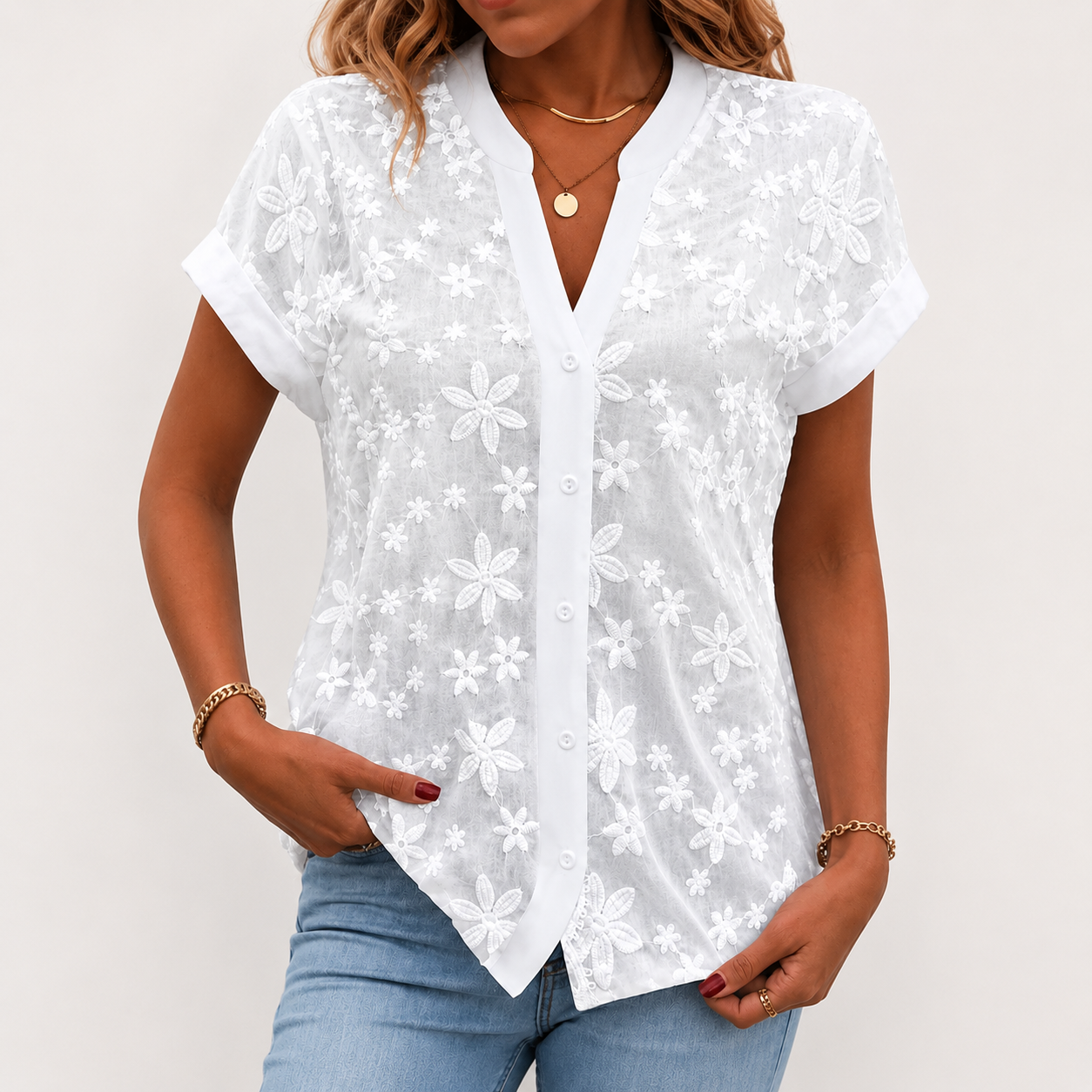 Liana | Embroidered Cotton Blouse