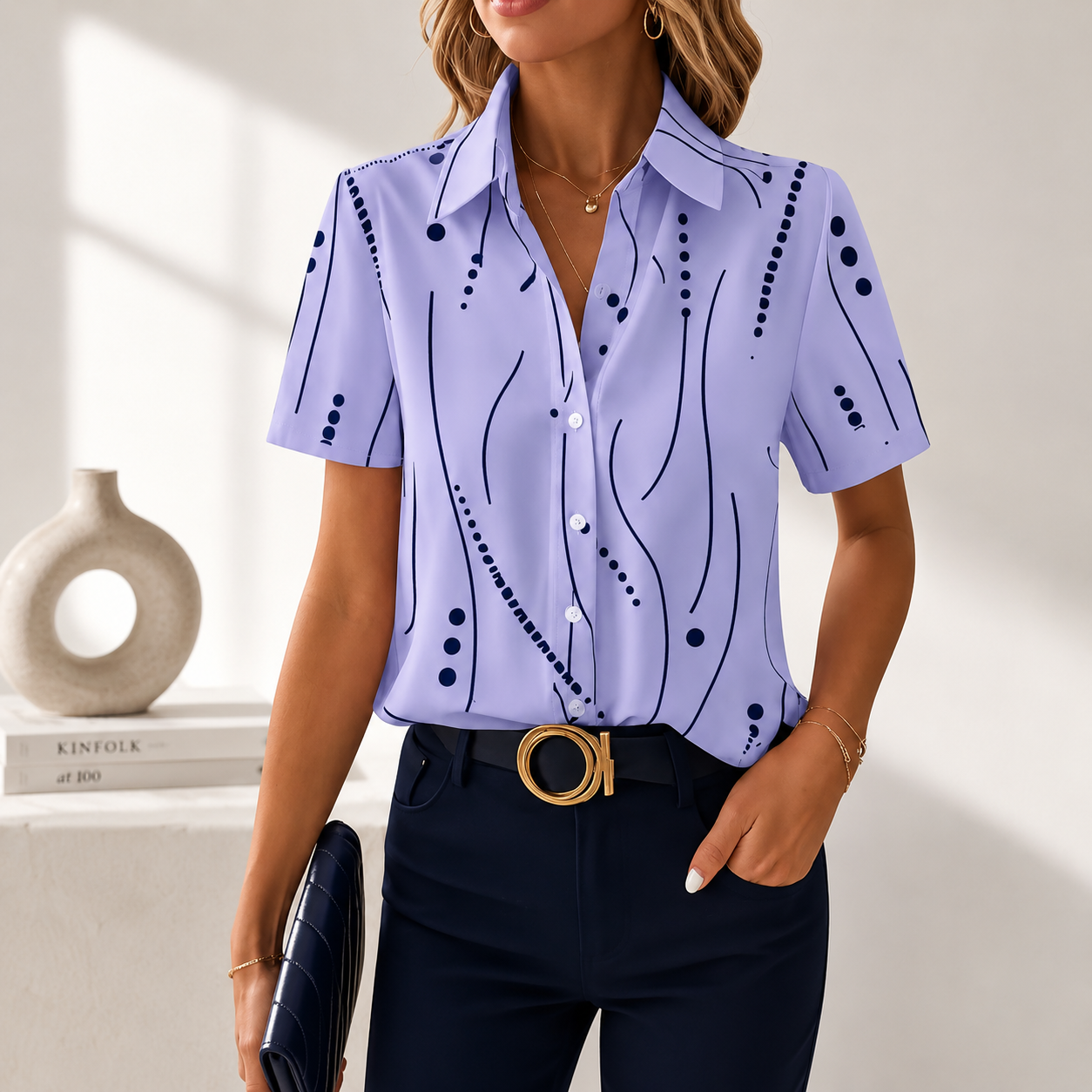 Ava | Elegant Abstract Blouse