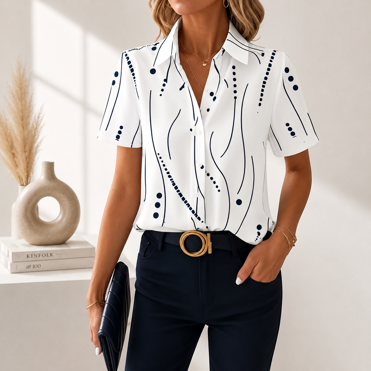 Ava | Elegant Abstract Blouse