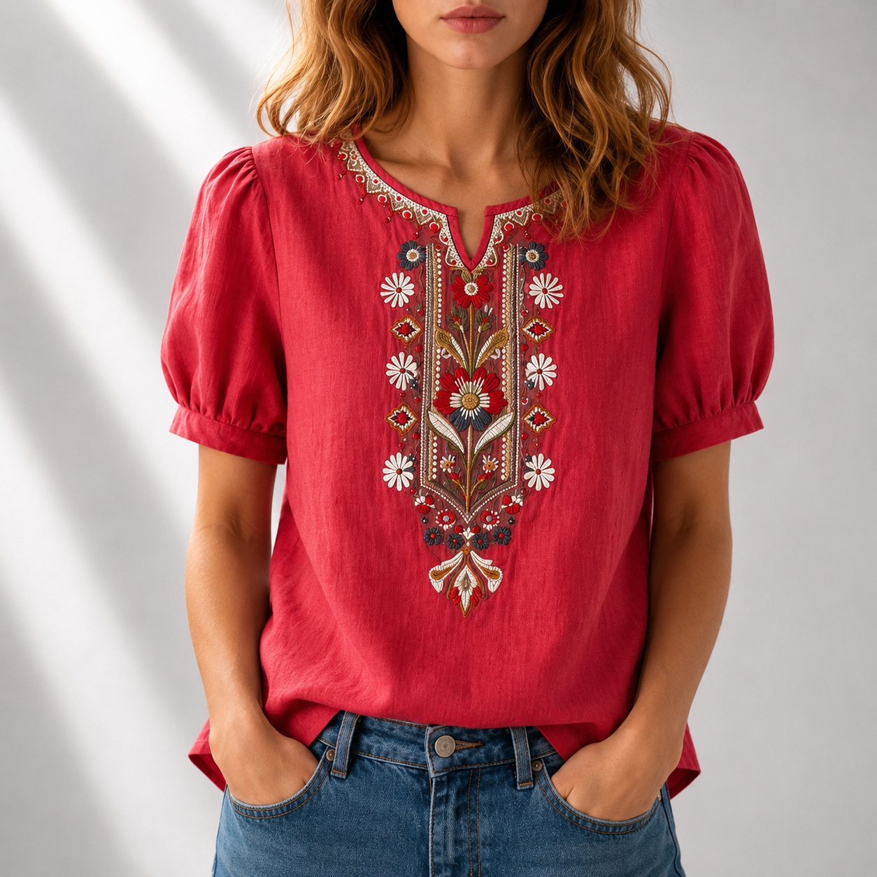 Sara | Floral Embroidered Blouse