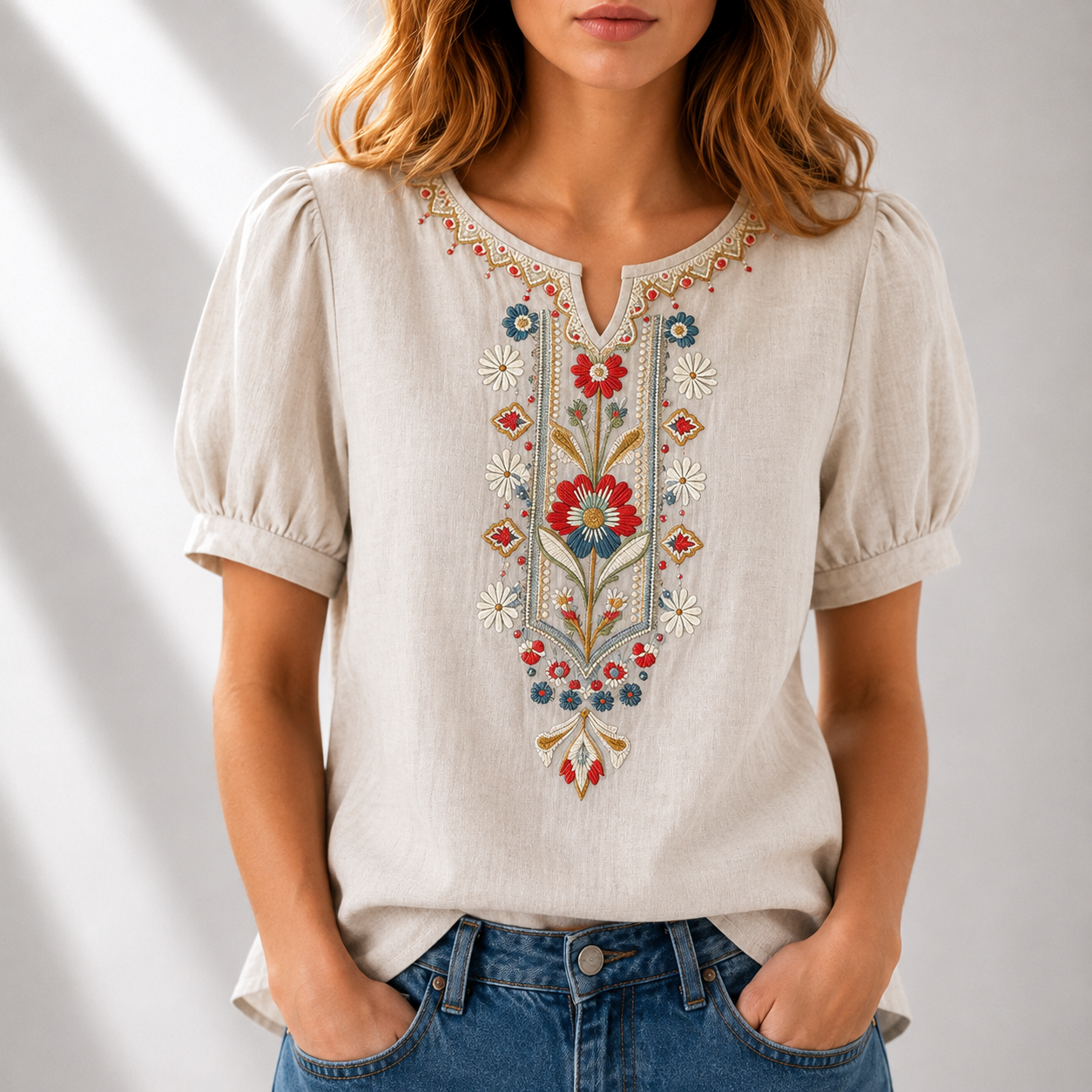 Sara | Floral Embroidered Blouse