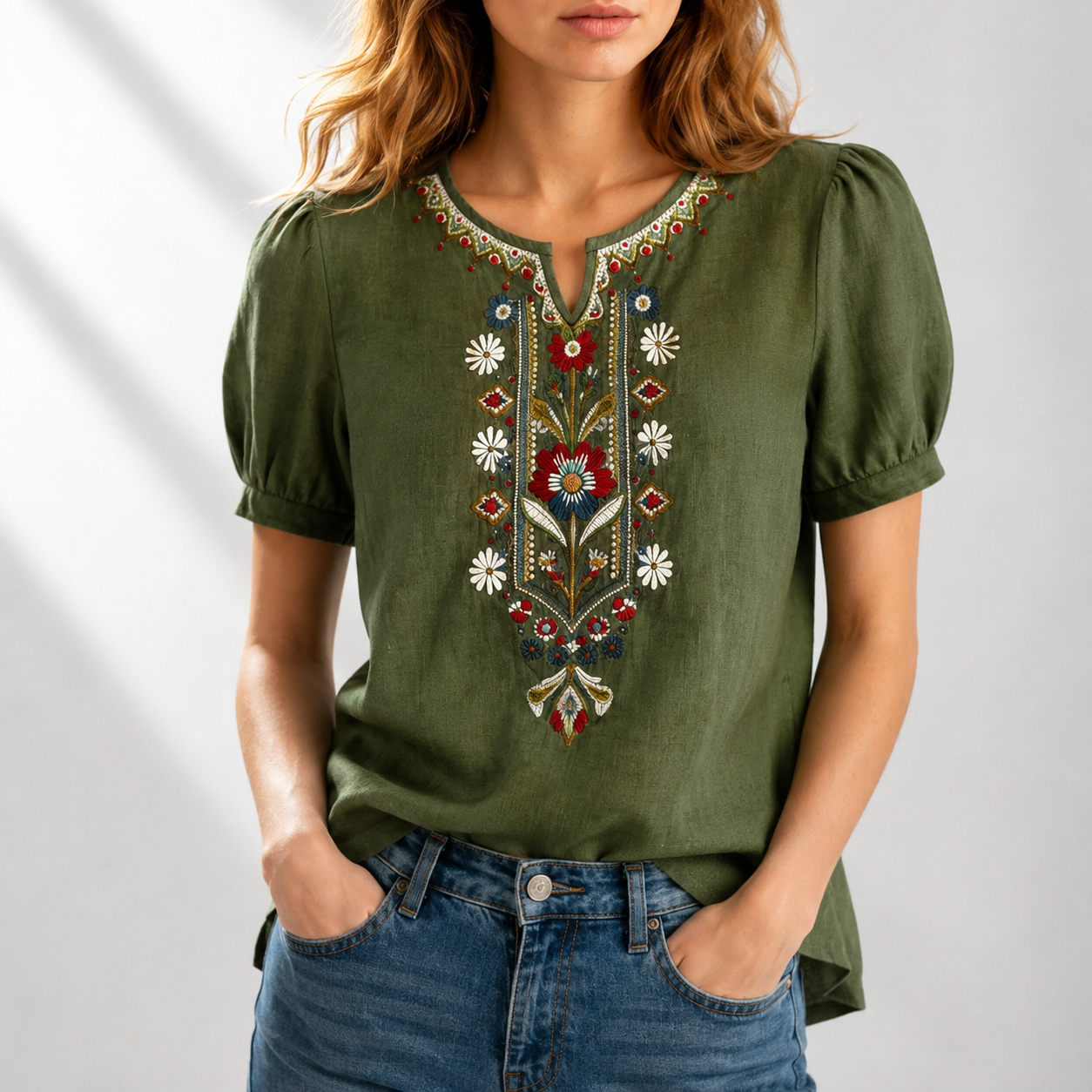 Sara | Floral Embroidered Blouse