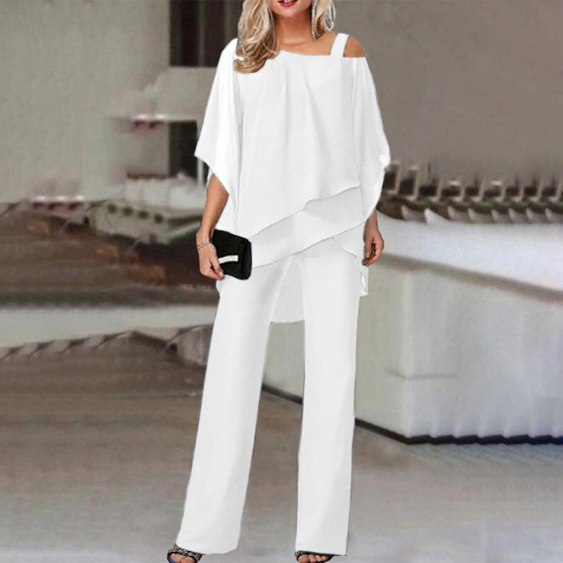 Solid Color Loose One-piece Casual Irregular Suit